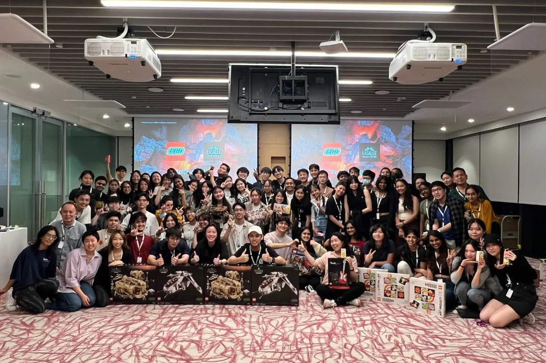 BA (Hons) Product Design students showing off their rewards from LEGO’s creative challenge.